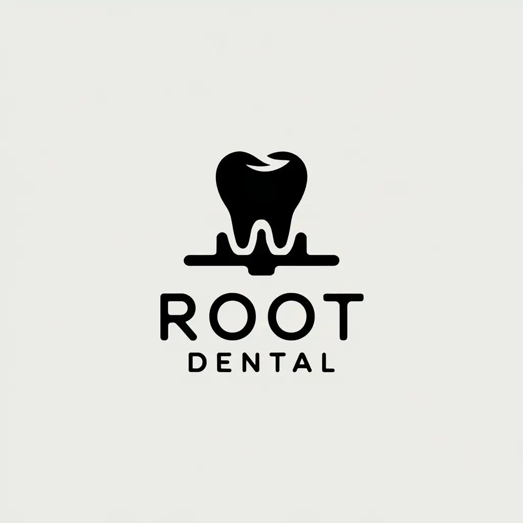 LOGO-Design-for-Root-Dental-Minimalistic-Tooth-and-Foundation-Symbol