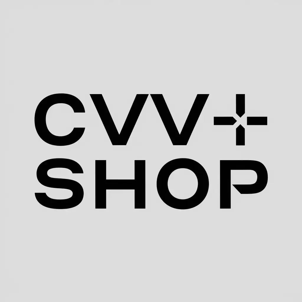 a vector logo design,with the text "CVVshop", main symbol:y2k font for name of CVVshop,Moderate,clear background