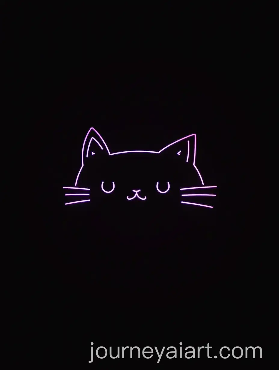 Abstract-Neon-Black-Banner-with-Minimalistic-Neko-Design