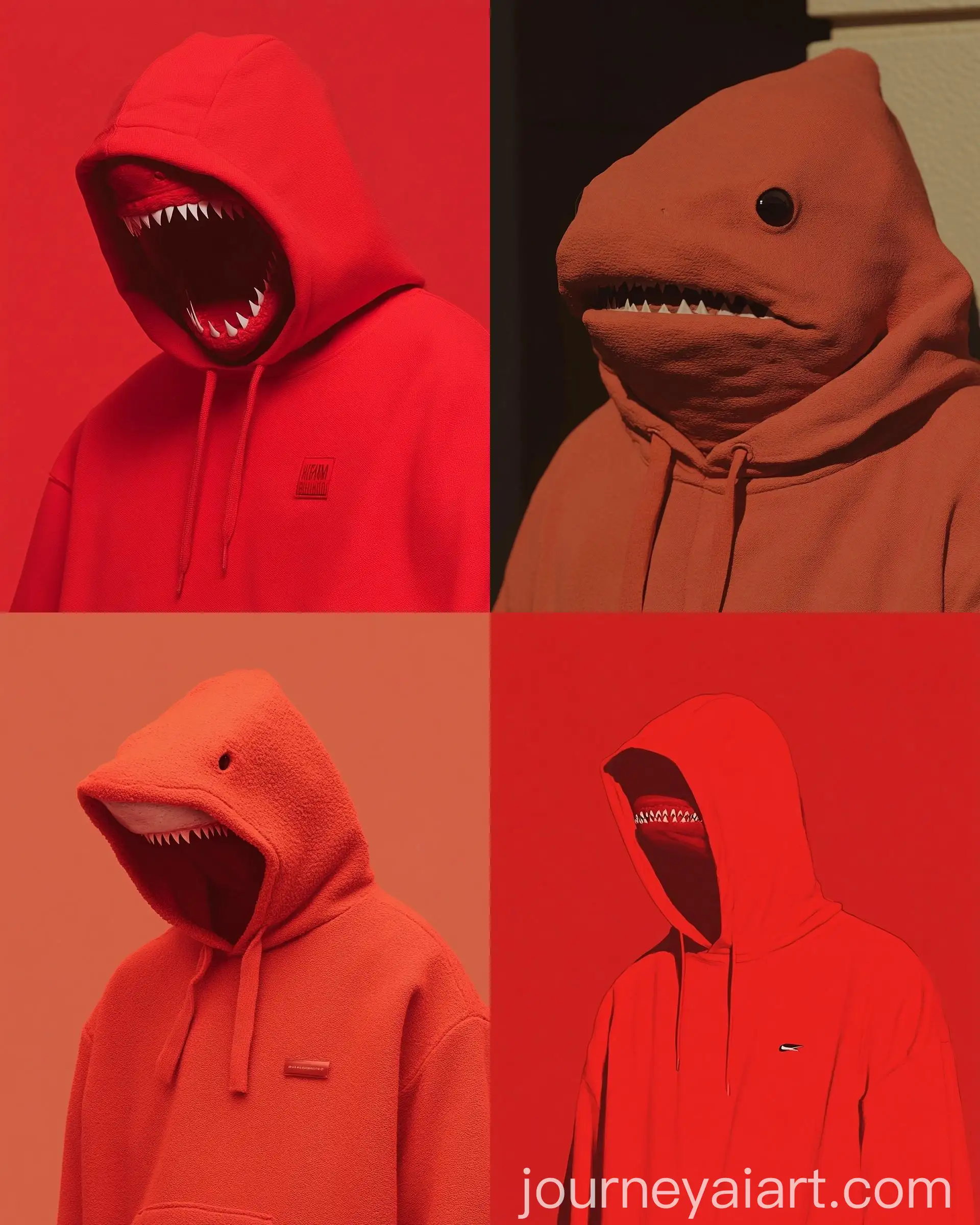 Red-Shark-Wearing-Red-Hoodie-with-Brand-Logo