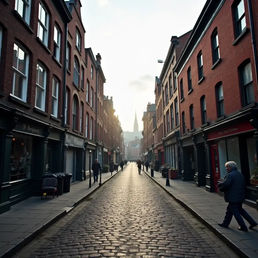 bricklane street with long perspective