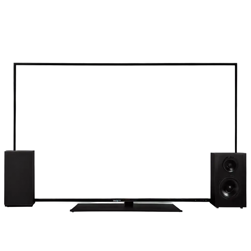 Symmetric-Flat-TV-with-Dual-Speakers-PNG-Image-for-HighQuality-Visual-Content