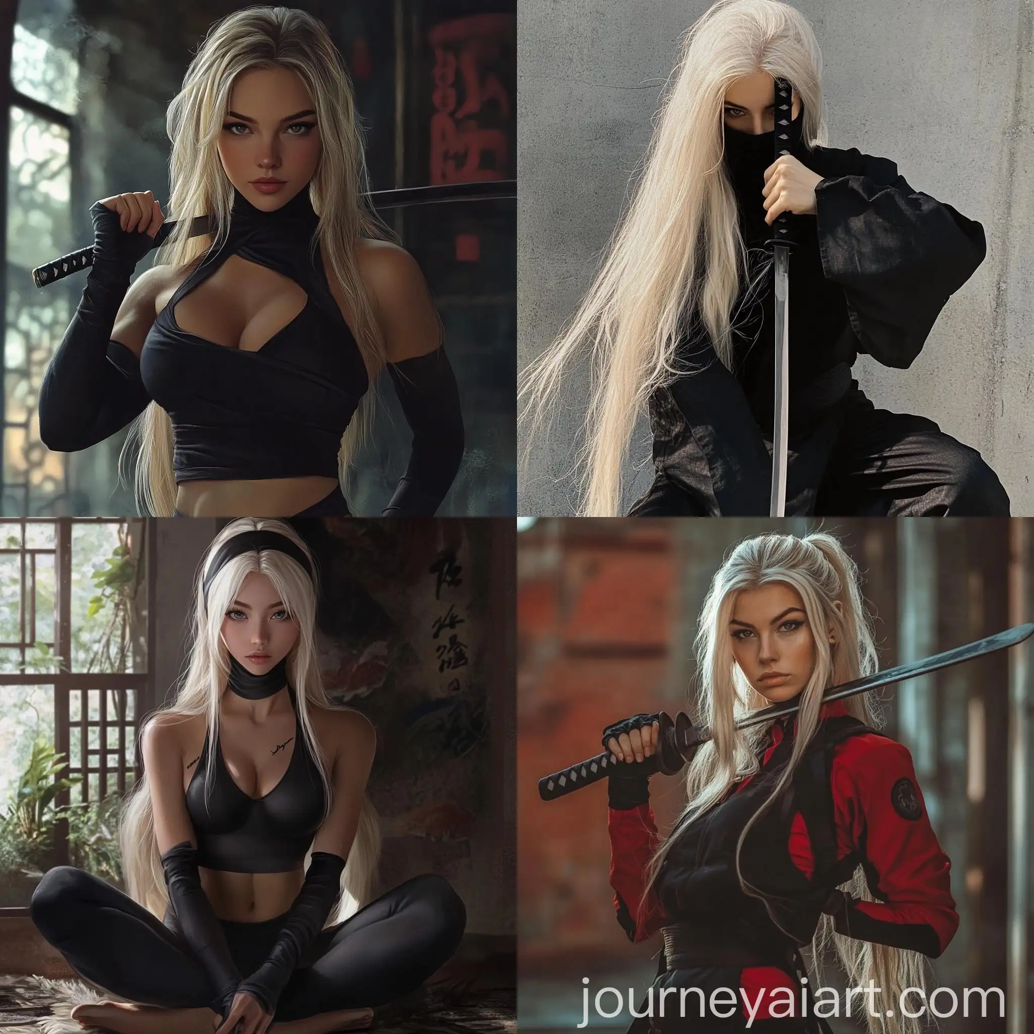 Blonde-Lady-Ninja-Posing-without-Filter