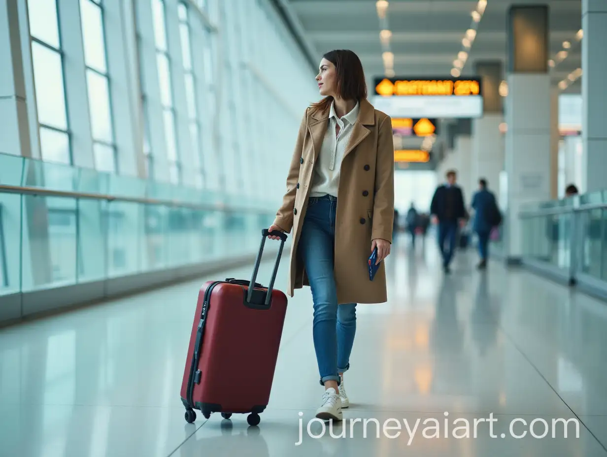 Young-European-Woman-Carrying-Japanese-Suitcase-in-Airport