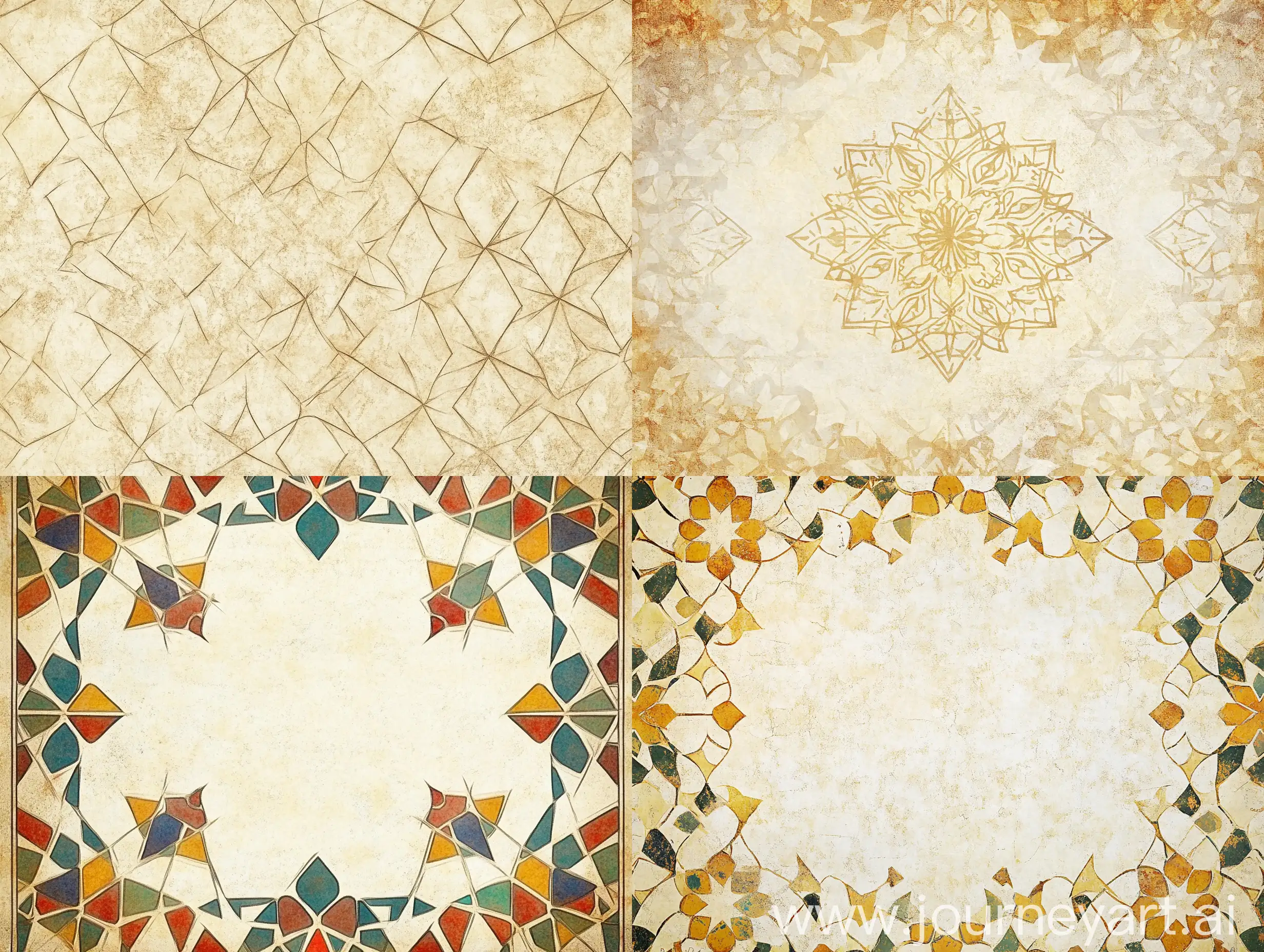 Old-Persian-Classic-Tazhib-Style-Text-Background-Banner-with-Geometrical-Pattern-on-Old-Paper-Texture