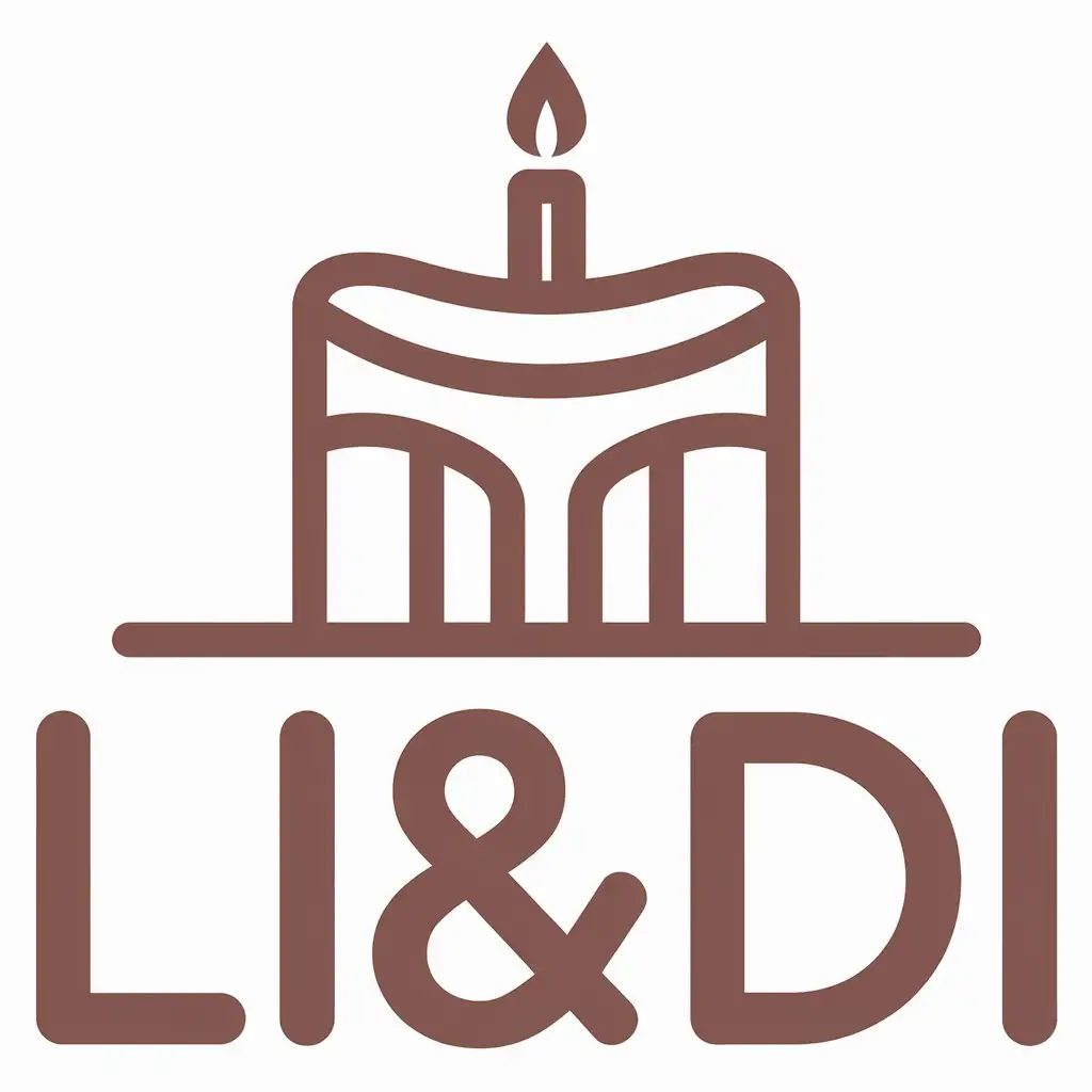 a vector logo design,with the text "Li&Di", main symbol:cake,Moderate,be used in Restaurant industry,clear background