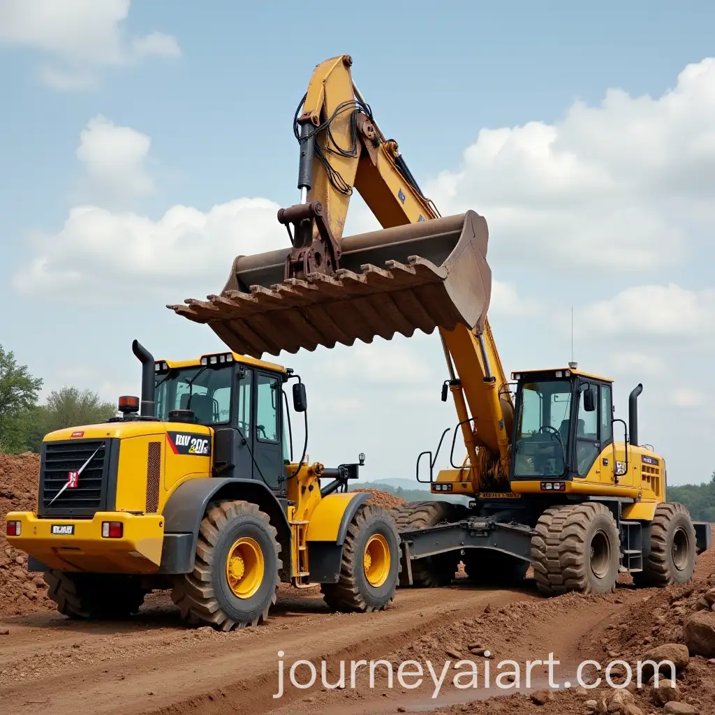 Heavy-Machinery-Collaboration-Wheel-Loader-and-Excavator-with-Buckets