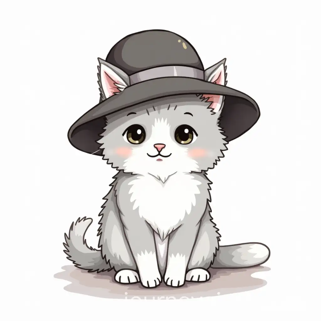 Adorable-Kitten-Wearing-a-Stylish-Hat
