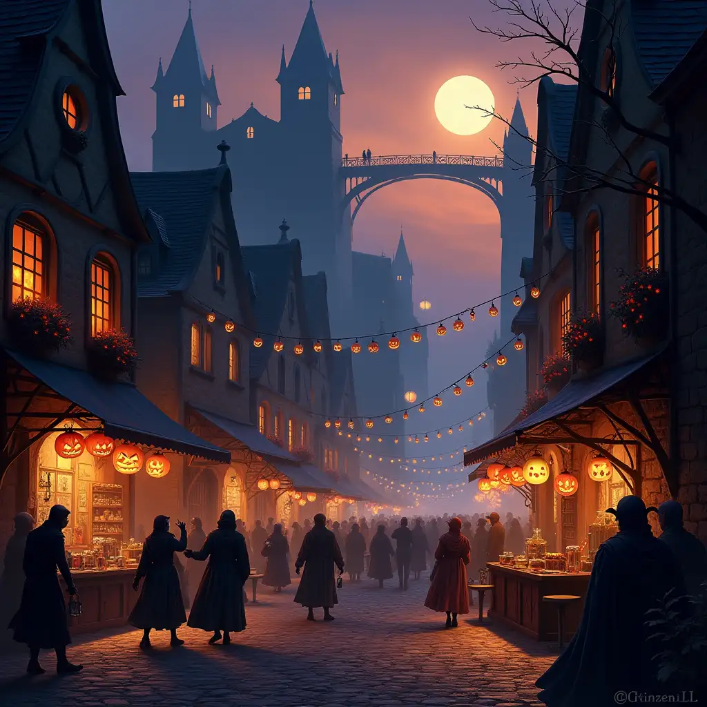 Bustling-Halloween-Festival-in-Misty-Port-City-of-Portrde