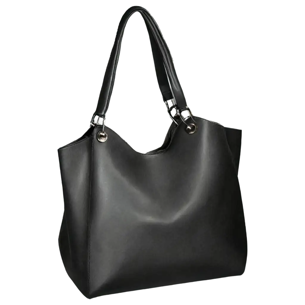 Beautiful-Black-Leather-Bag-PNG-Image-for-Fashion-Design