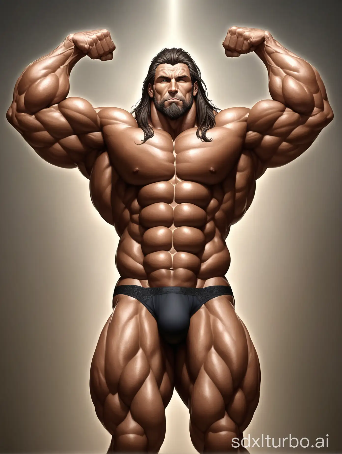 Giant-Elderly-Man-with-Massive-Muscles-and-Long-Hair-Displaying-Powerful-Biceps