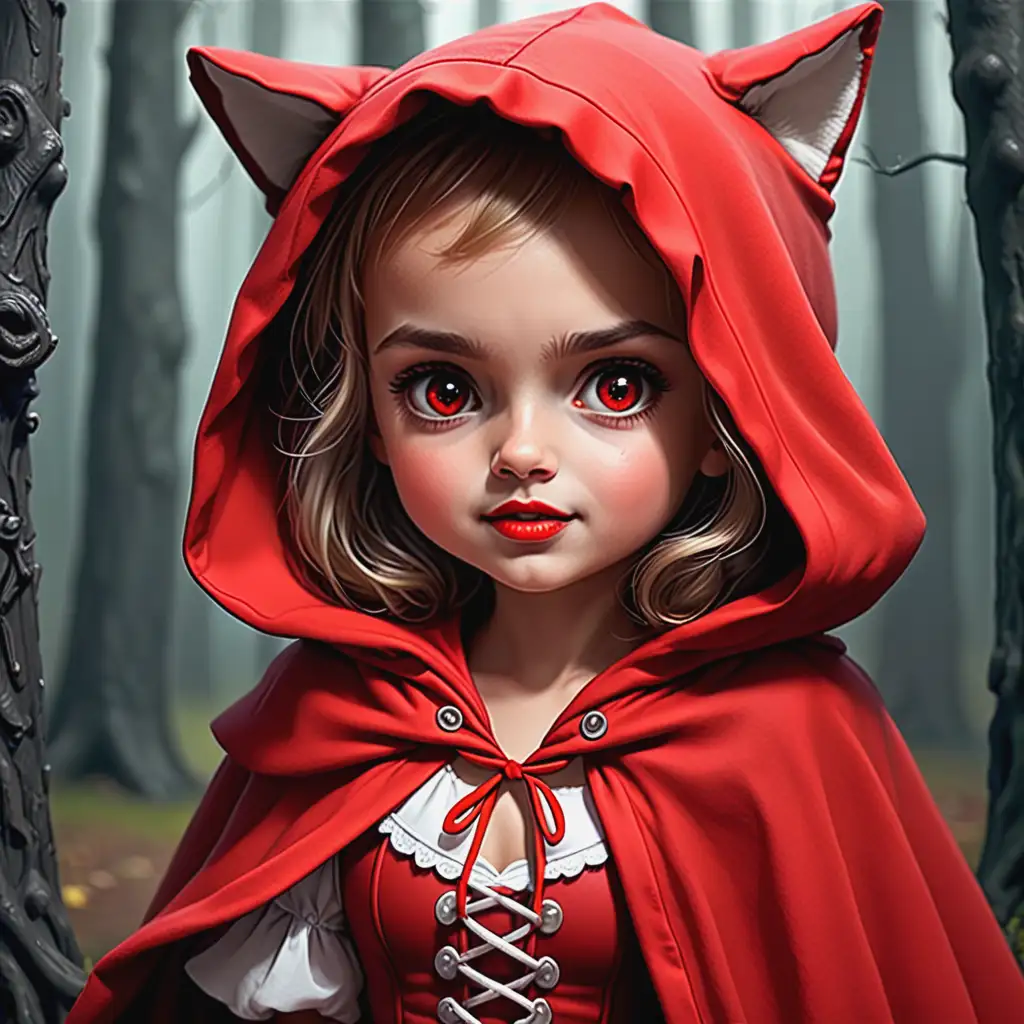 Adorable-Little-Red-Riding-Hood-in-Enchanting-Forest-Scene