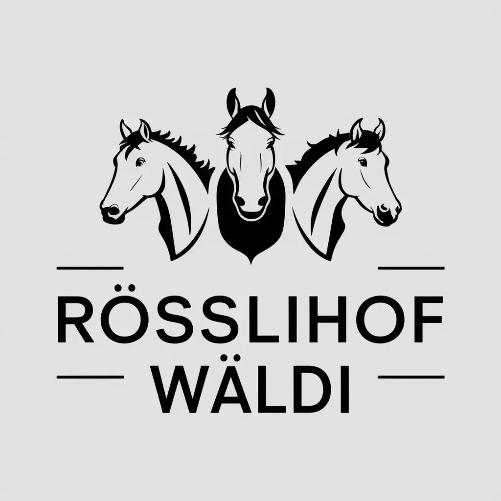 LOGO Design For Rsslihof Wldi Elegant Vector Logo with Three Horses in Dynamic Pose