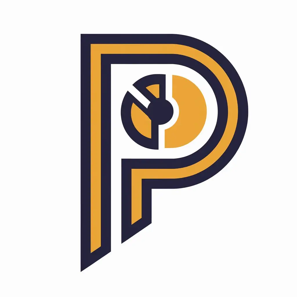 a vector logo design,with the text "P", main symbol:P,Moderate,clear background