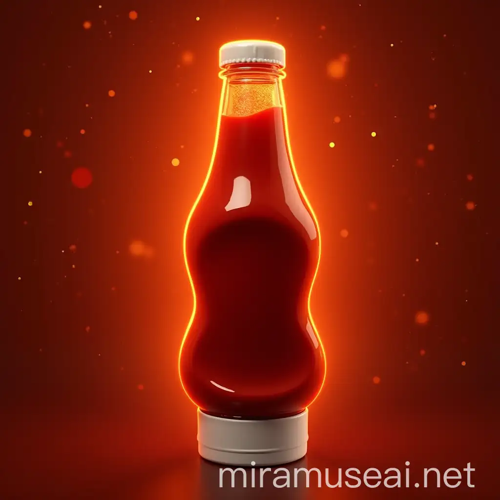 Podcast Cover Realistic Ketchup Sauce with Bright Orange Lights