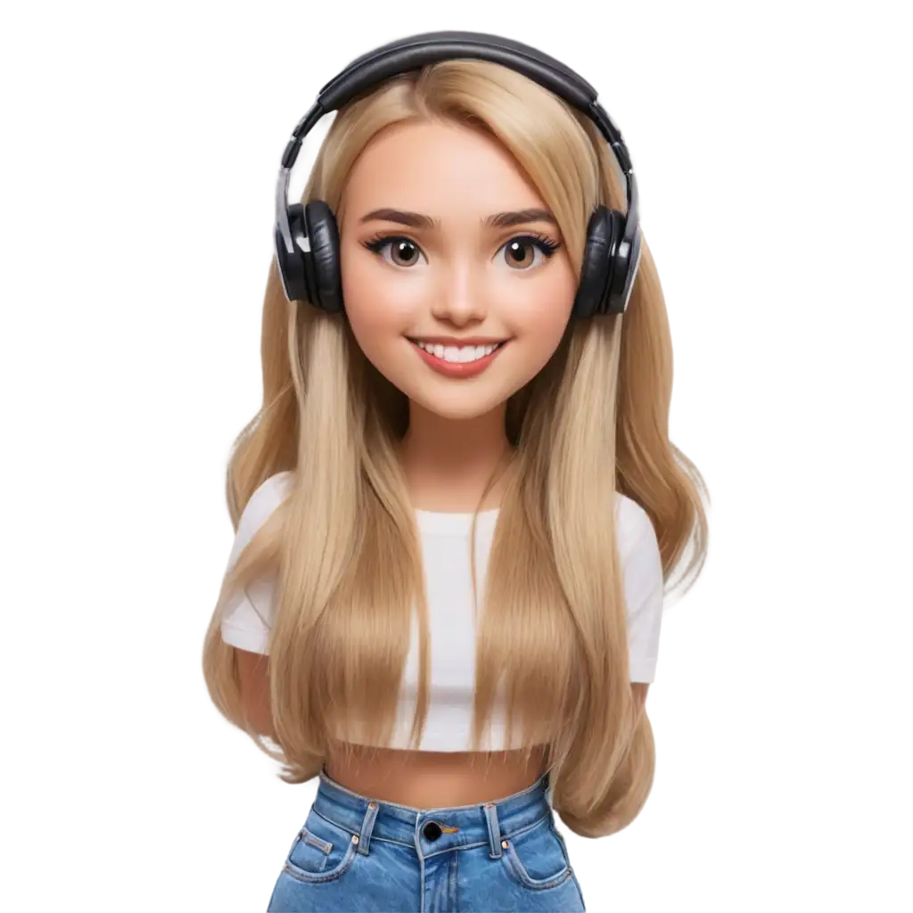 Blonde-Girl-Emoji-with-Gamer-Style-Headphones-and-Cellphone-PNG-Image