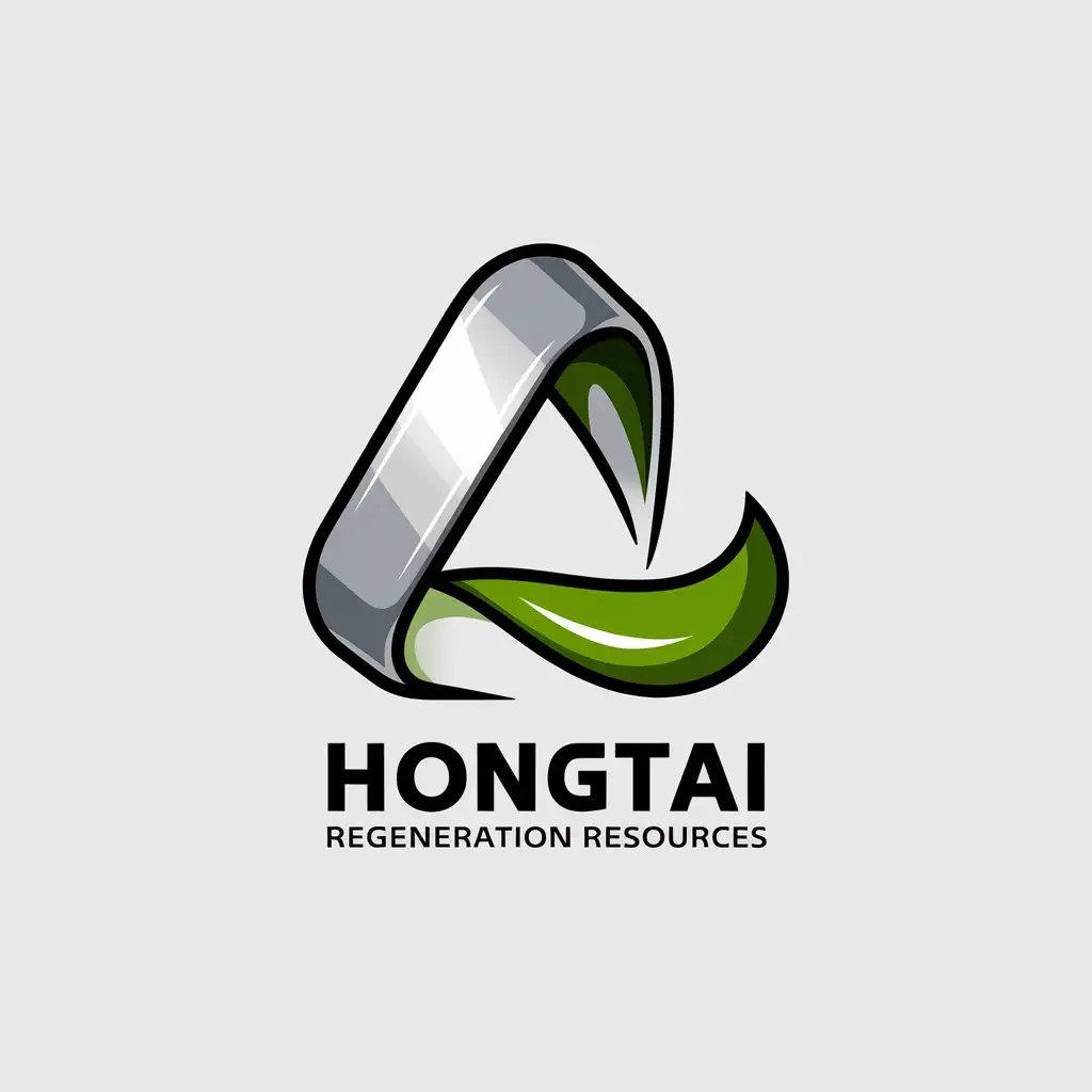 a vector logo design,with the text "Hongtai regeneration resources", main symbol:aluminum, metal, green, eco-friendly,Moderate,be used in Others industry,clear background