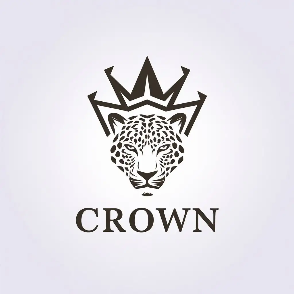 a vector logo design,with the text "Crown", main symbol:Leopard,Minimalistic,be used in Others industry,clear background