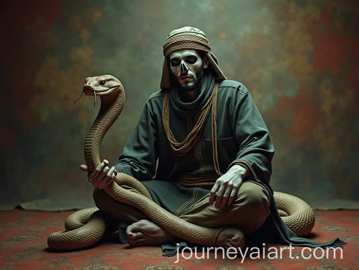 Surreal-Arab-Snake-Charmer-in-a-Twisted-Landscape