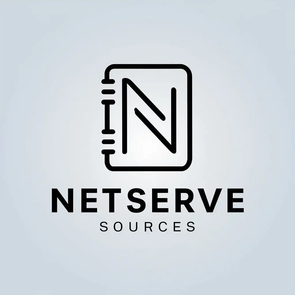 LOGO-Design-For-NetServe-Sources-Minimalistic-Notebook-Symbol-for-Internet-Industry