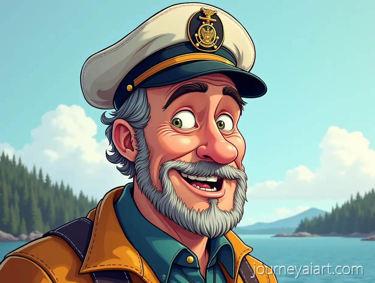 Playful-Cartoon-Headshot-of-Capn-FredCapn-Fred-cartoon-portrait-Salish-Sea-Storyteller