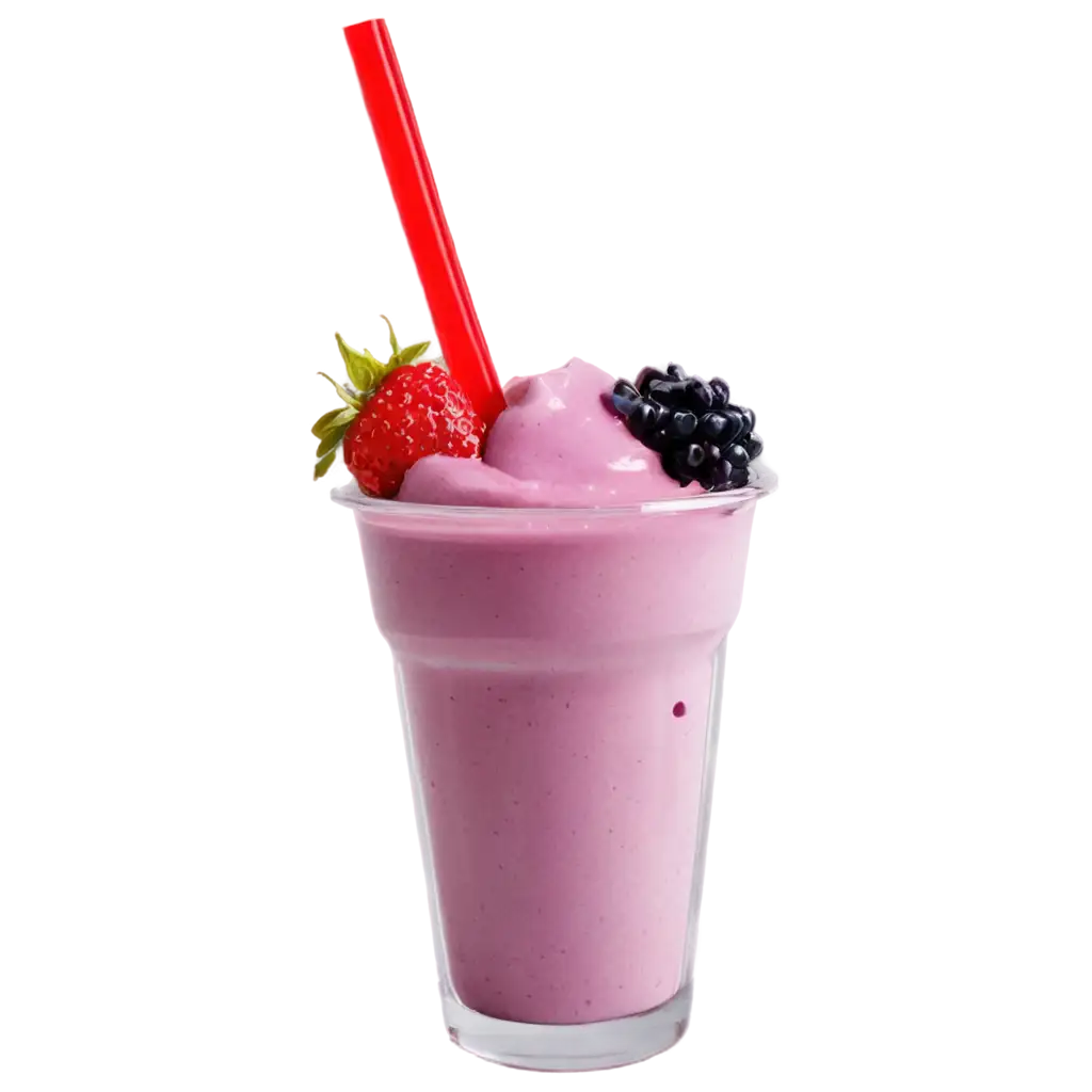 HighQuality-PNG-Image-of-a-Large-Berry-Shake-with-Boba-for-Versatile-Usage