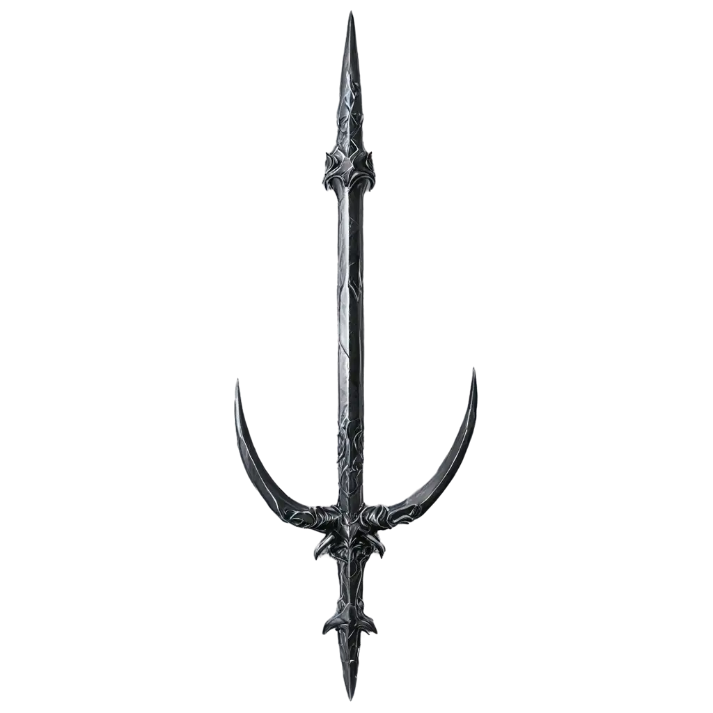 SilverBlack-Trident-Weapon-PNG-with-Grim-Reaper-and-Dark-Sea-Elements