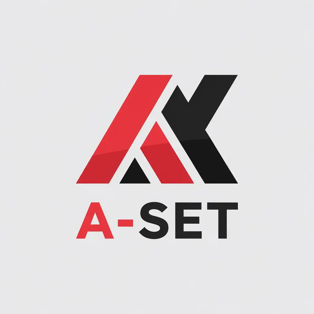 LOGO Design For Aset Minimalistic A and K in Red and Black for Construction Industry