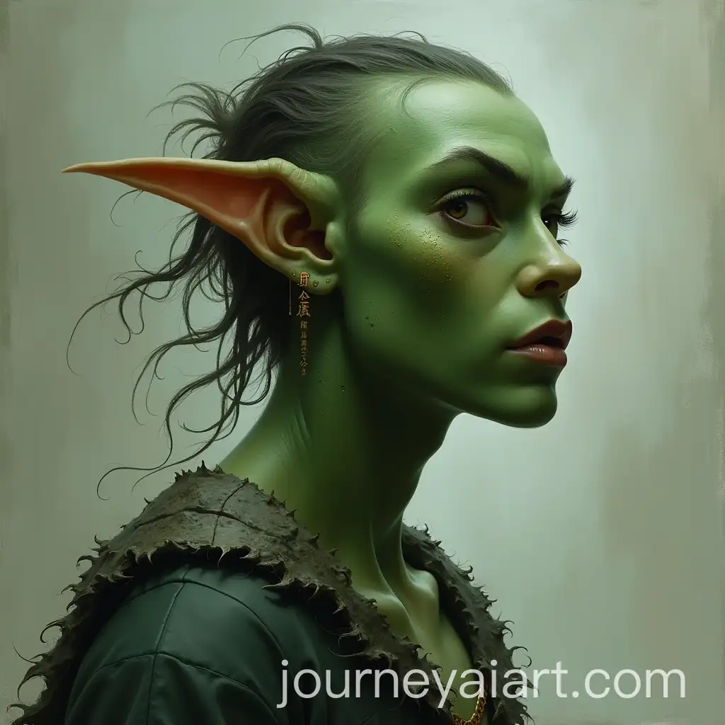 Profile-Portrait-of-a-Fantasy-Orc-with-Pale-Green-Skin