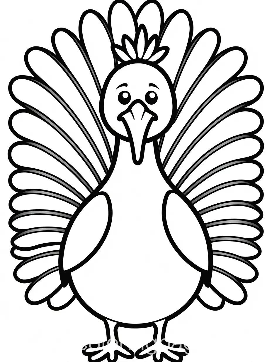 Simple-Happy-Turkey-Coloring-Page-for-Kids