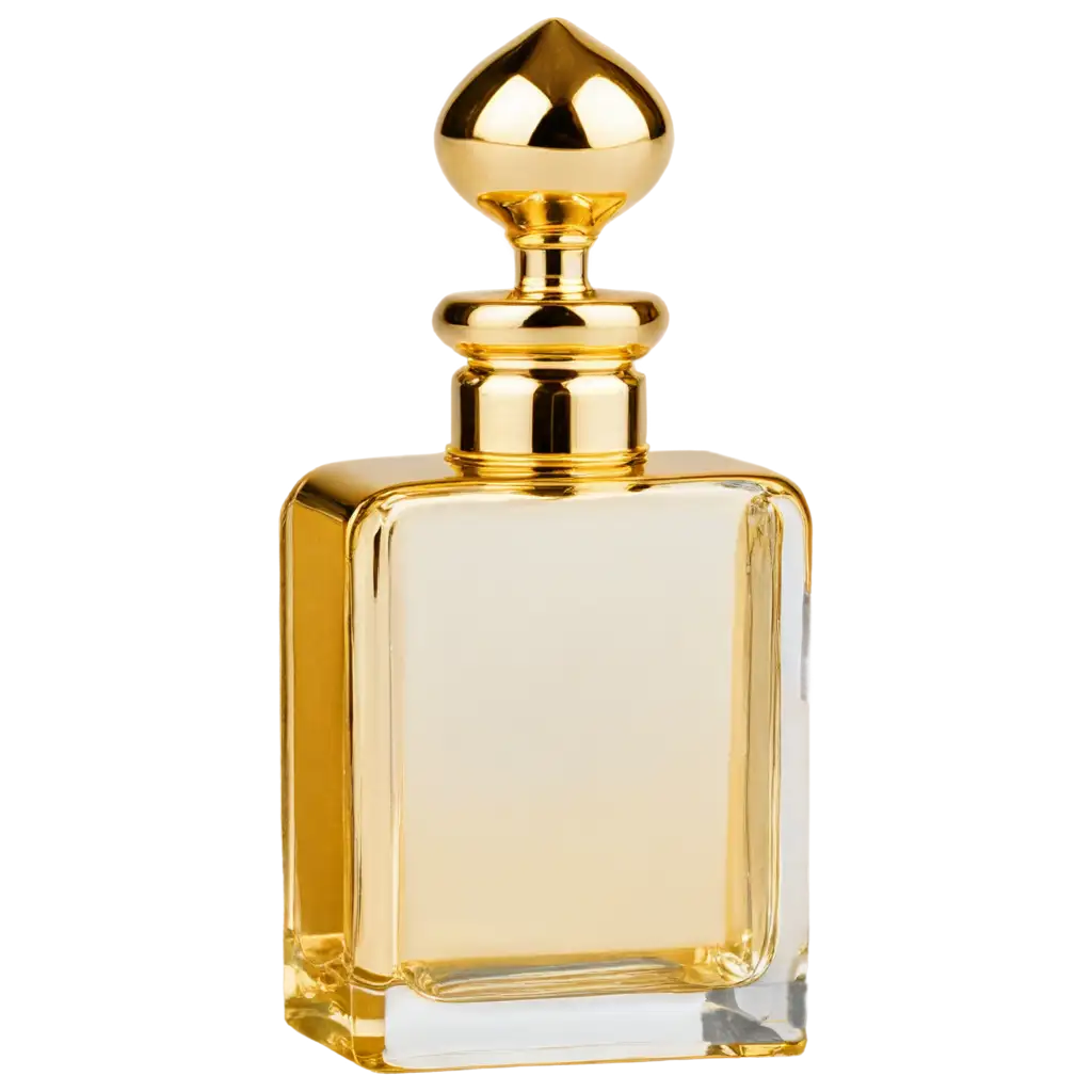 Golden-Perfume-Bottle-PNG-Image-Rectangular-Shape-for-HighQuality-Clarity-and-Detail