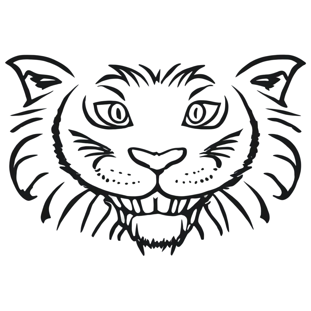 PNG-Image-of-Tiger-Teeth-Outline-with-Fangs-All-White-Teeth-Only