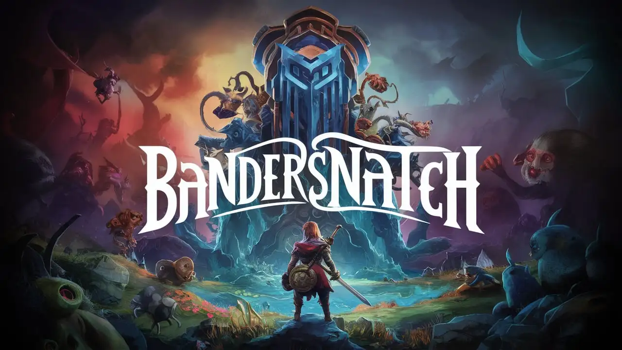 Stylized Game Cover Art Featuring Bandersnatch Logo