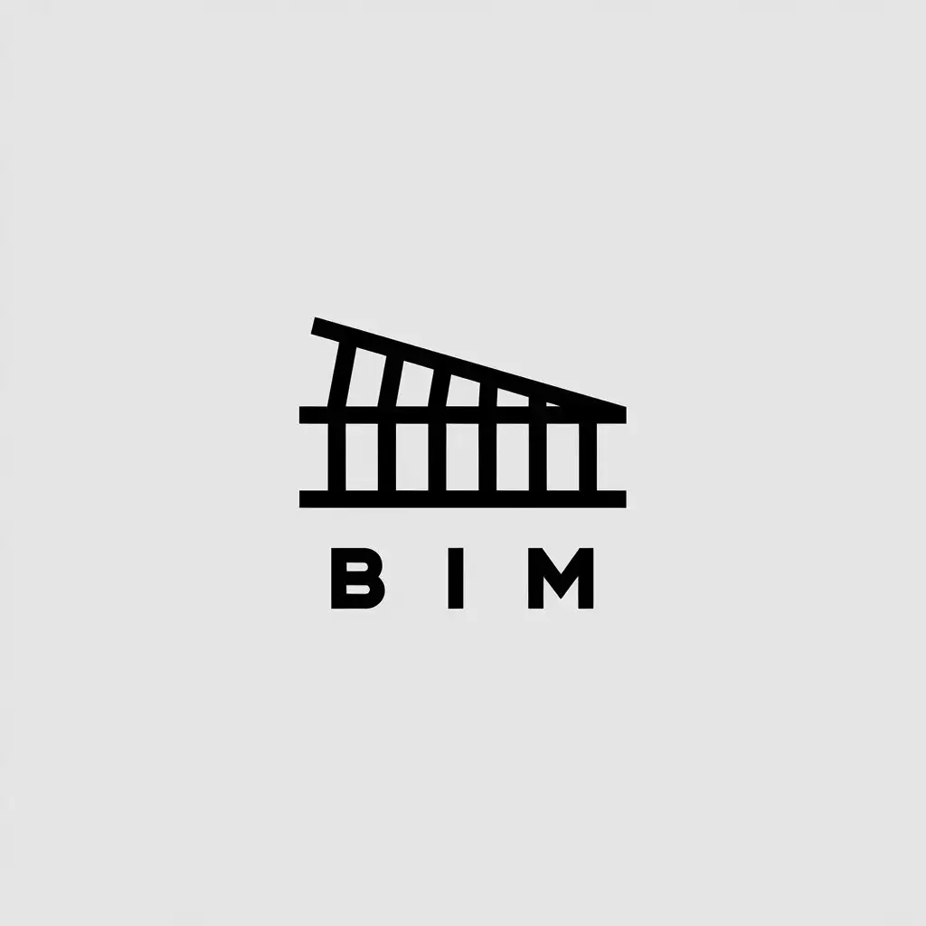 a vector logo design,with the text "BIM", main symbol:railway model design,Minimalistic,clear background