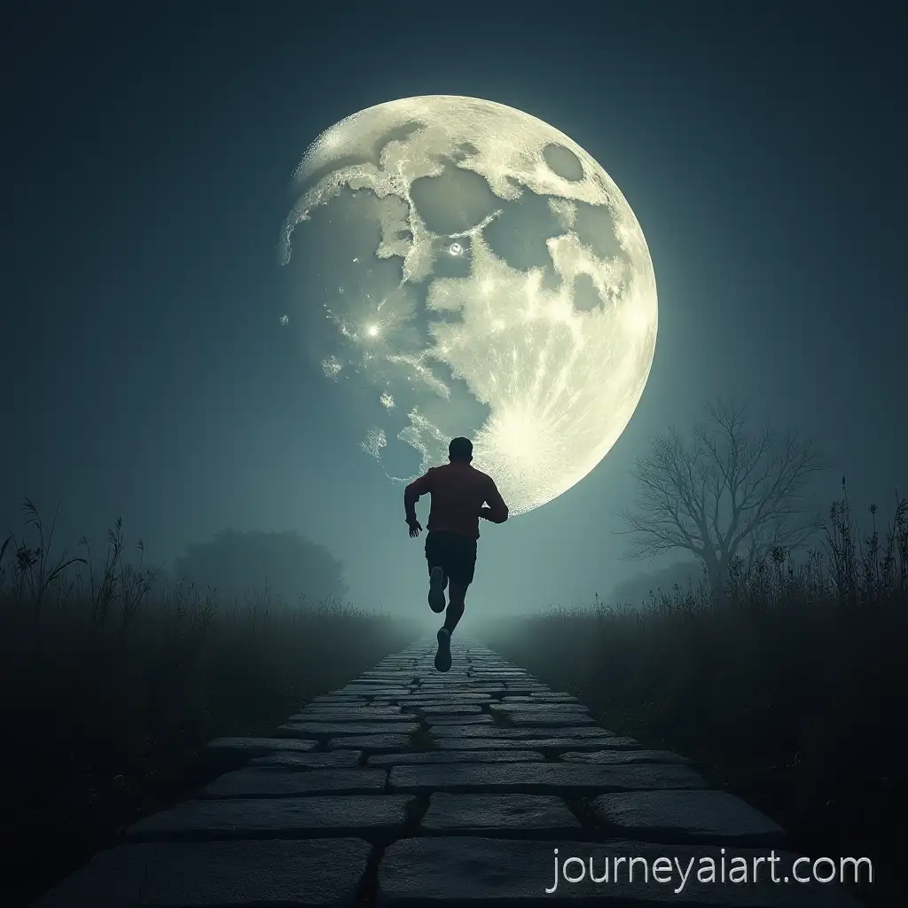 Running-Under-theRunning-on-the-moon-Moonlit-Sky