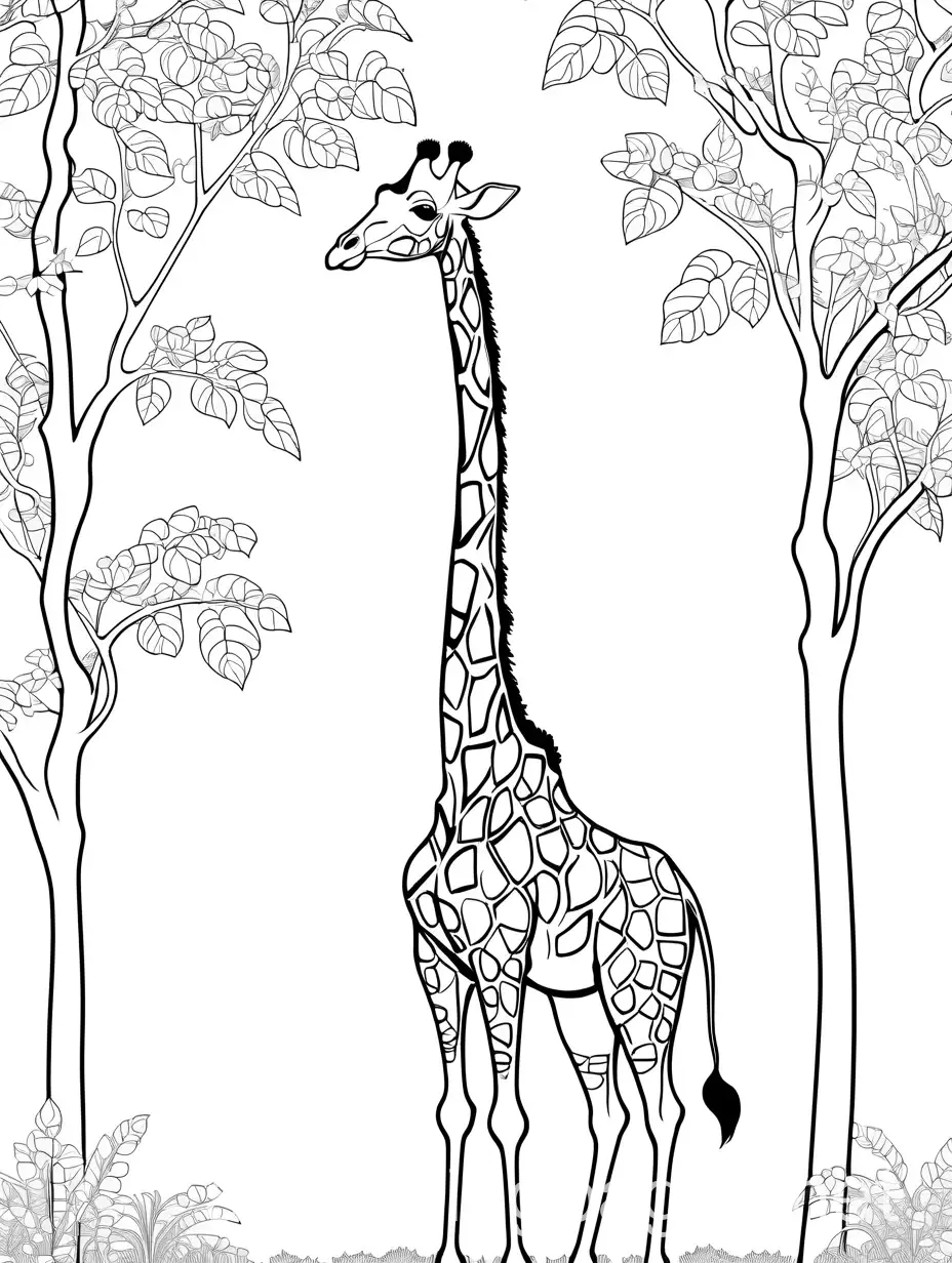 Gentle-Giraffe-Reaching-for-Leaves-Coloring-Page