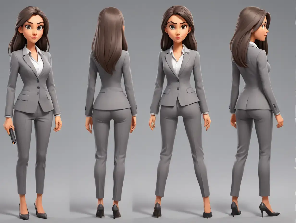 3D-Cartoon-Style-Woman-Character-Sheet-with-Straight-Hair-and-Grey-Office-Suit