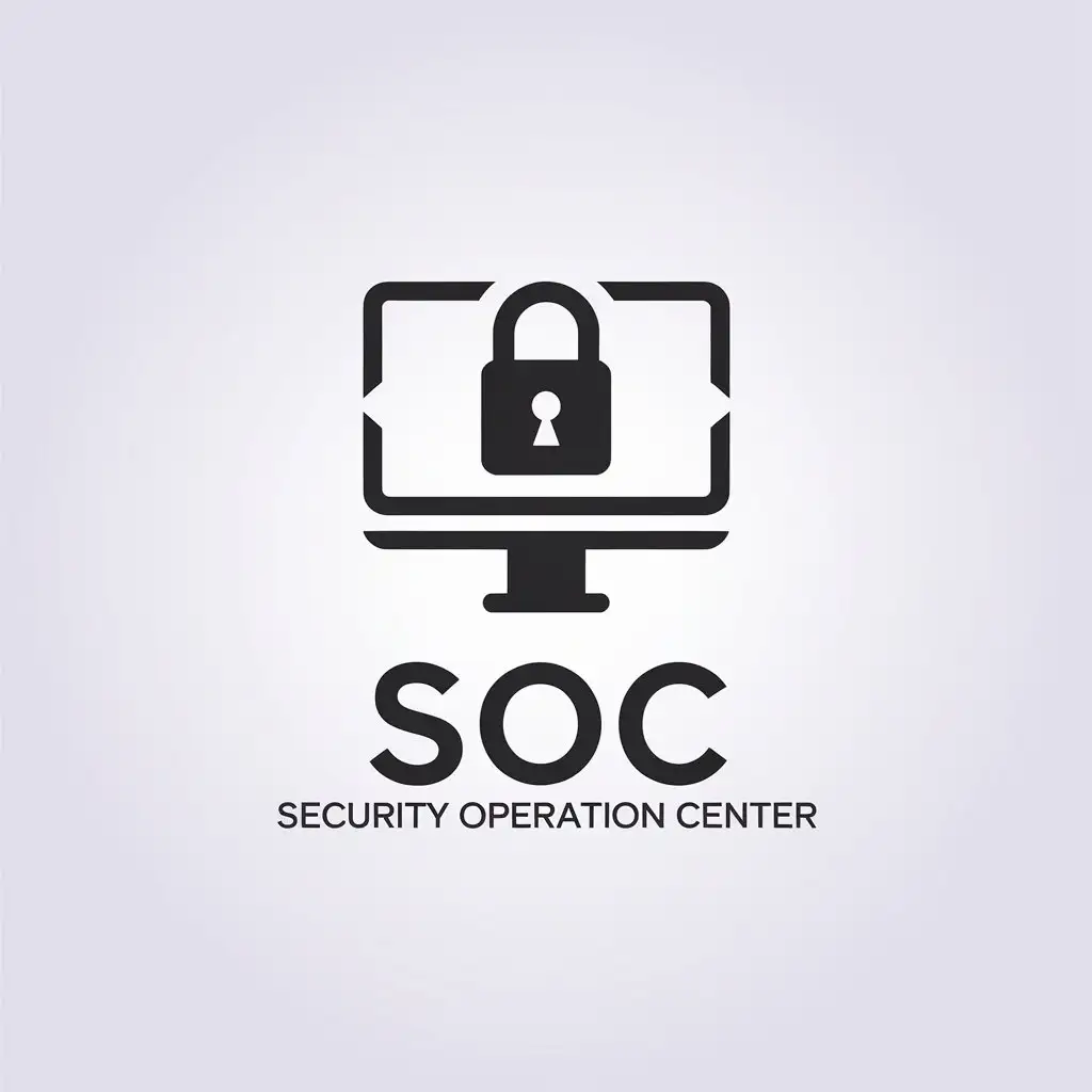 LOGO Design for SOC Minimalistic Vector Logo with Security and Computer Theme