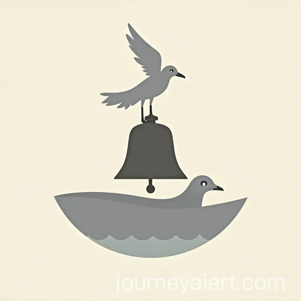 Minimalist-Logo-Design-with-Bell-and-Seagull-Ship