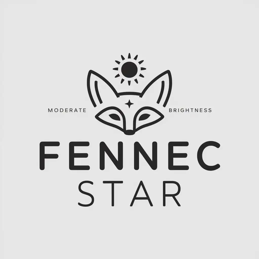 LOGO-Design-For-Fennec-Star-Elegant-Fennec-Fox-Sun-and-Star-Emblem