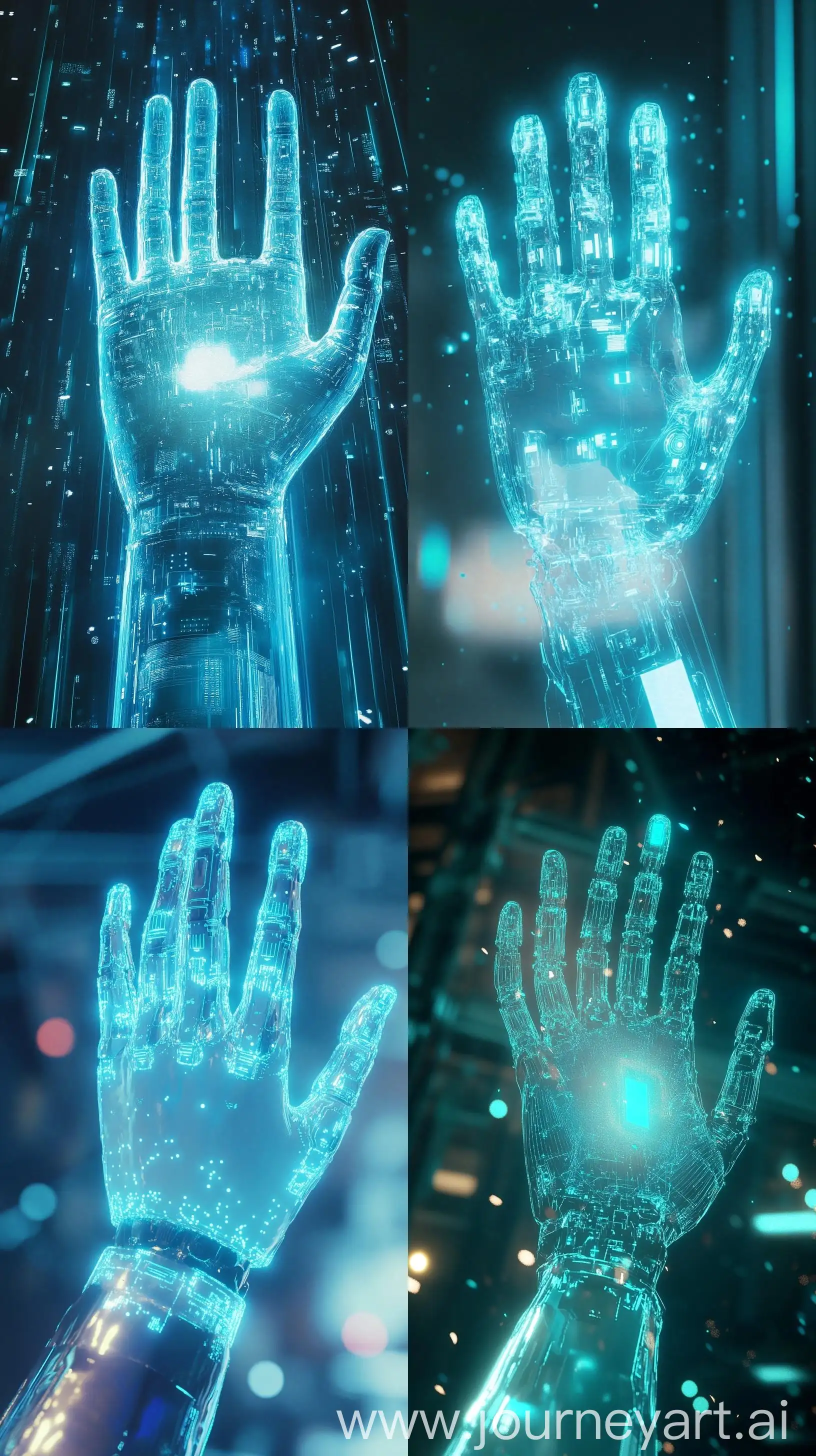 Hologram-of-Tech-Bot-Hand-in-Tech-Company