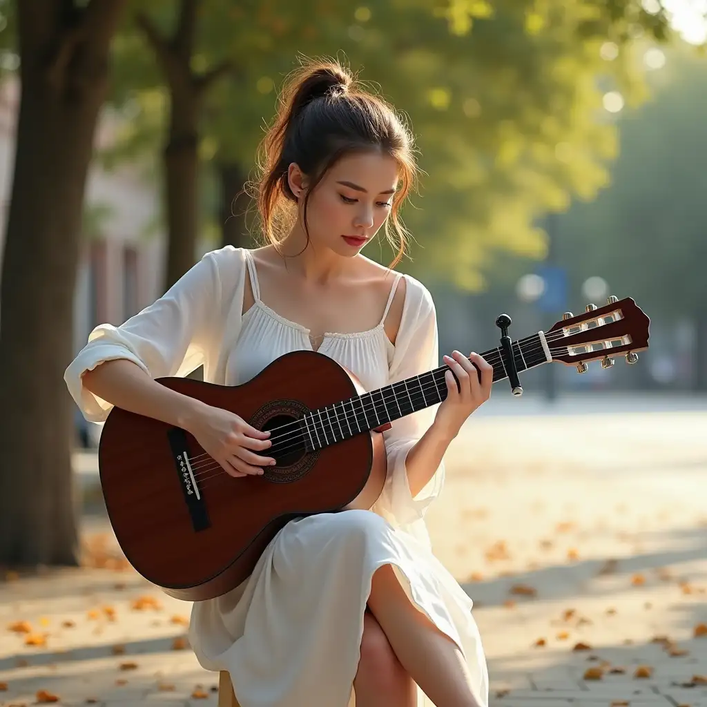 Young-Russian-Woman-Playing-Classical-Guitar-in-Sunlit-Square