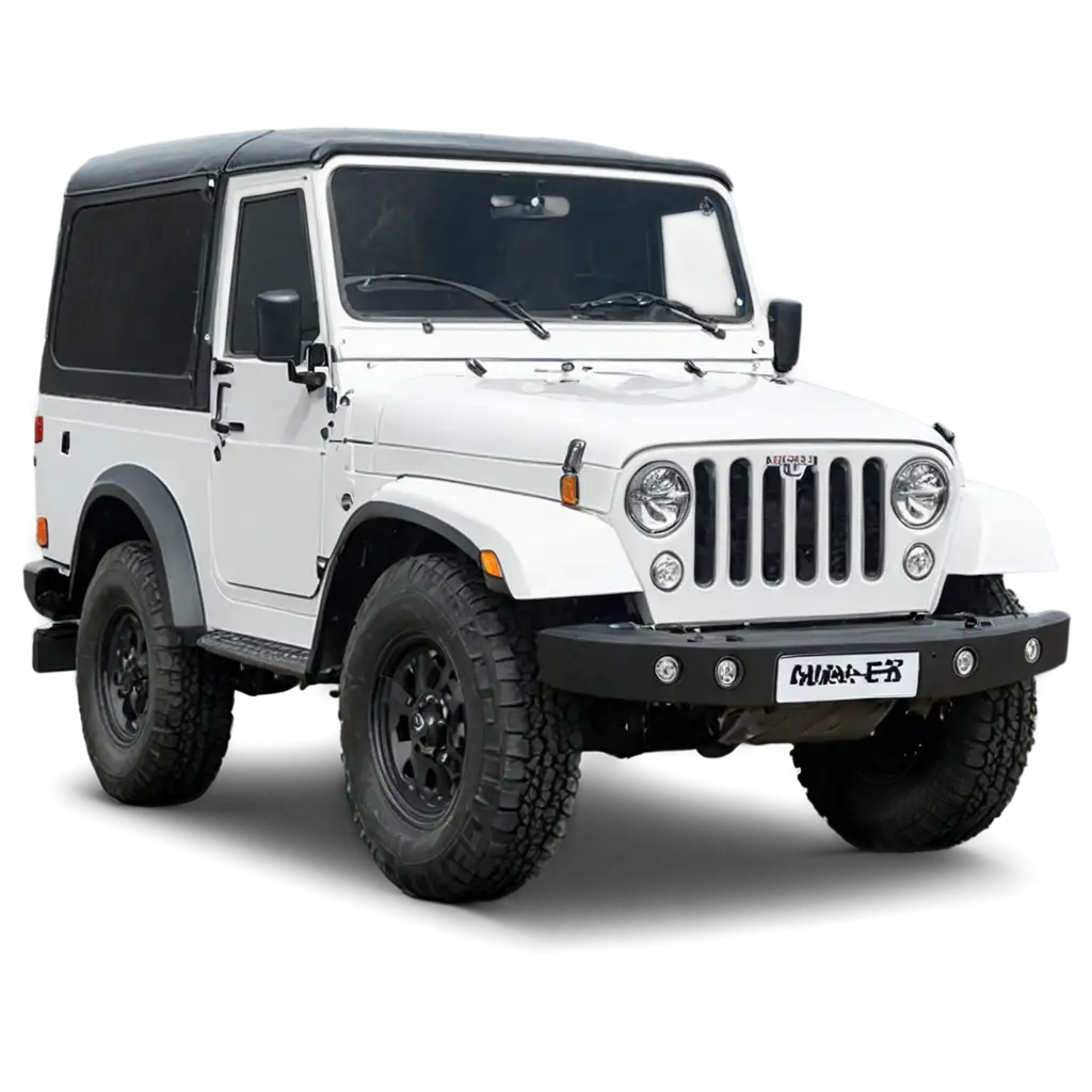 PNG-Image-Usage-ScenariosWhite-Thar-Front-PNG-Image-HighQuality-and-Clear-Visual-Representation