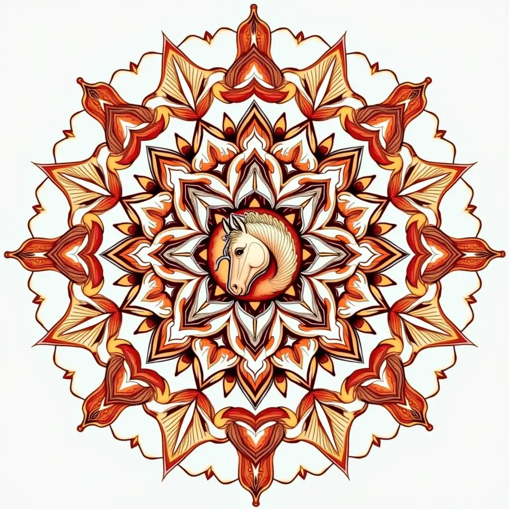 Intricate-Mandala-Design-with-Horse-Shape-in-Warm-Colors