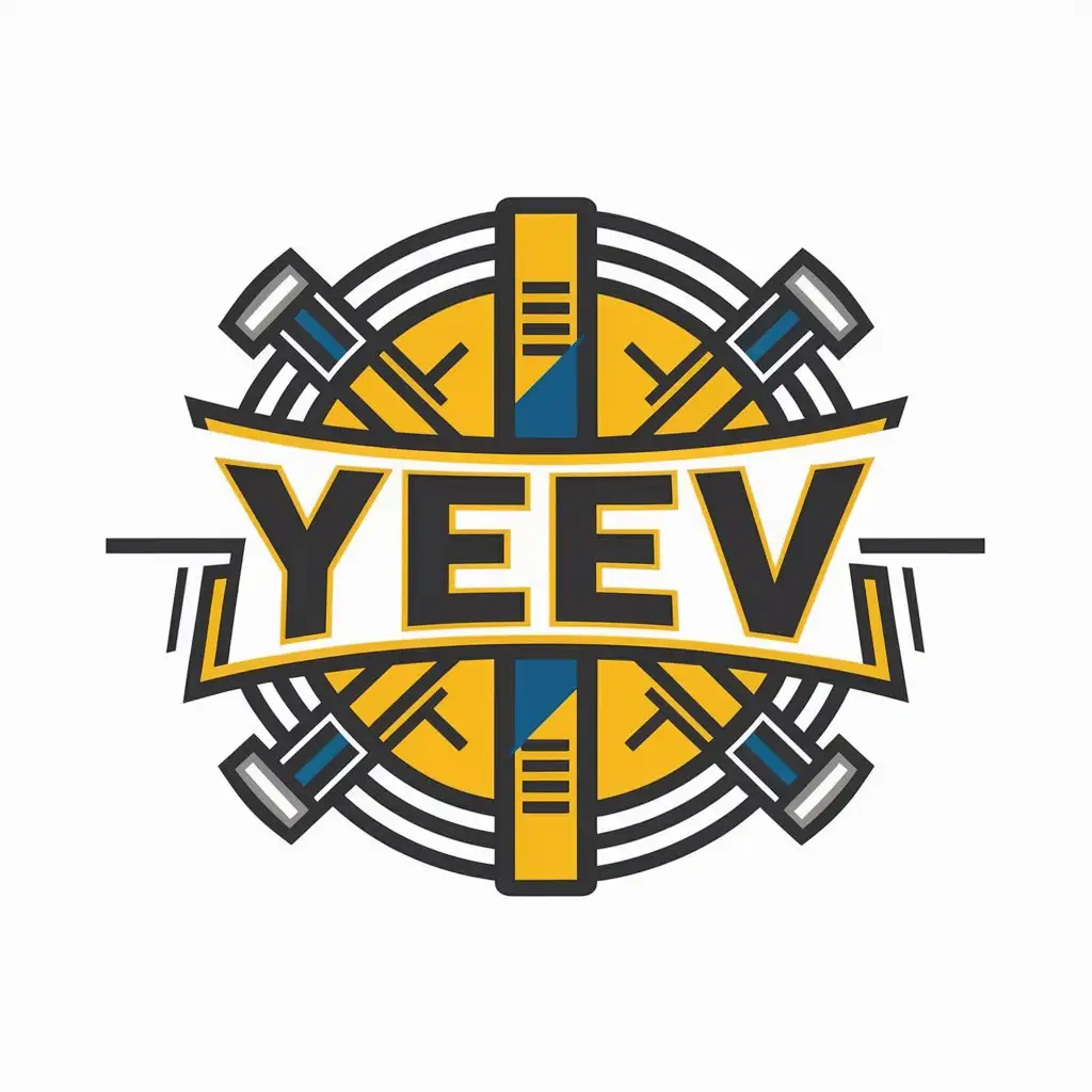 LOGO-Design-for-YEEV-Ukrainian-Cossack-Theme-in-Blue-and-Yellow-for-Sports-Fitness-Industry