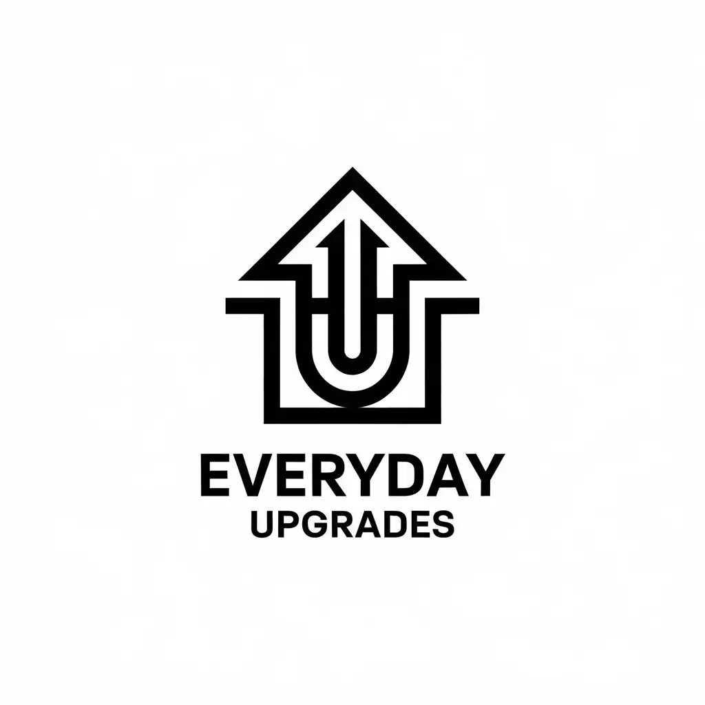 LOGO Design for Everyday Upgrades Vector Style with Upward Arrow Symbol and Clear Background