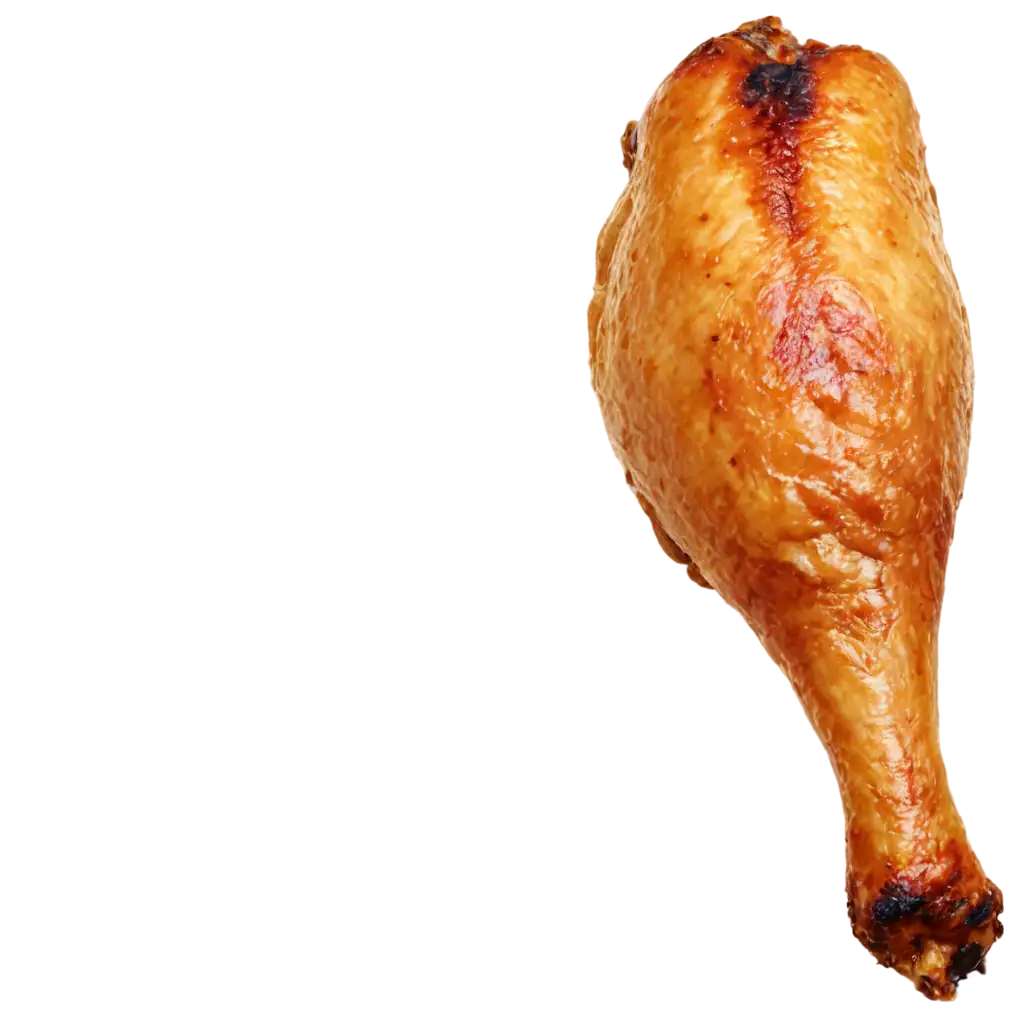 Golden-and-Crispy-Medium-Roasted-Chicken-Drumstick-PNG-Image-Perfect-for-HighQuality-Food-Graphics