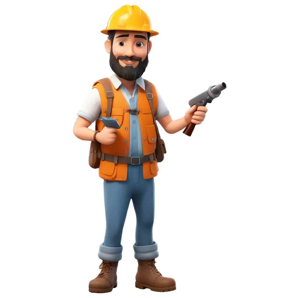 Cartoon-Surveyor-with-Teodolito-PNG-Image-Chubby-Beard-Field-Worker-Illustration