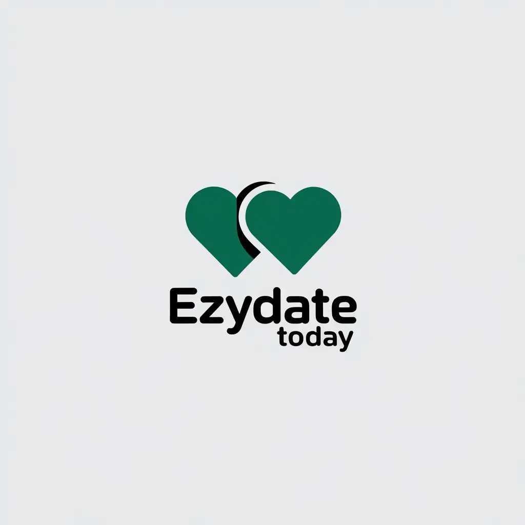 LOGO Design for EzyDateToday Minimalistic Two Hearts Symbol for Travel Industry with Clear Background