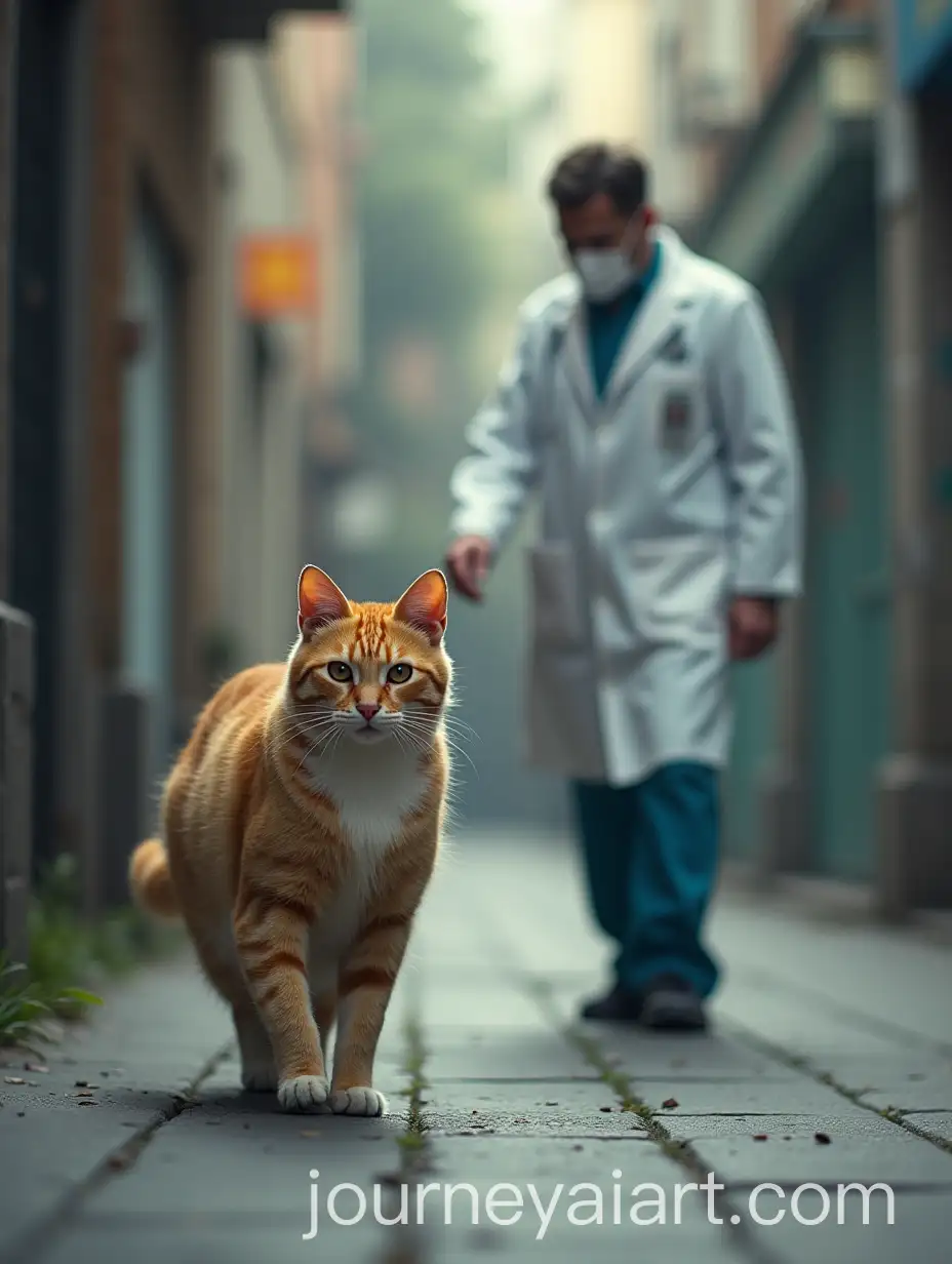 Veterinarian-Confronting-Rabid-Cat-on-Street